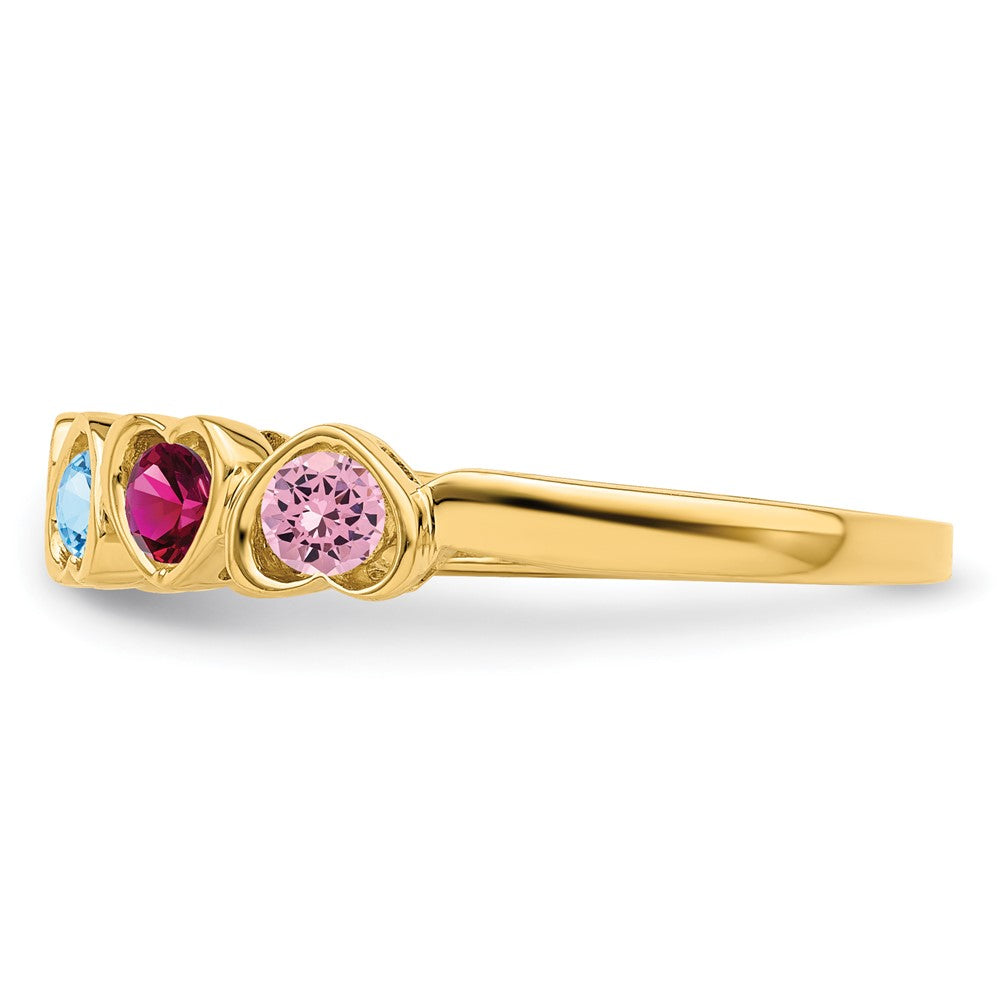 14k Genuine 6 Stone Mother's Ring - 9