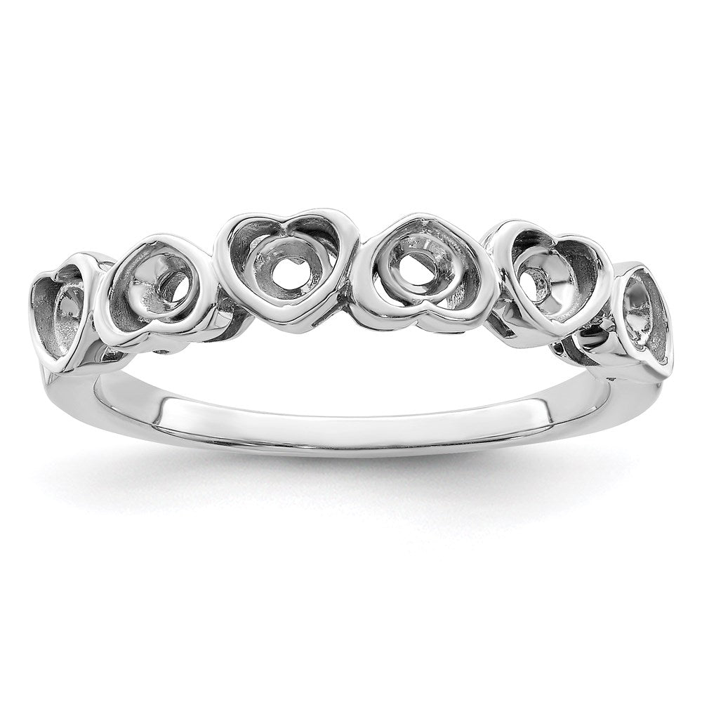 Sterling Silver Rhodium-plated Synthetic 6 Stone Mother's Ring - 6