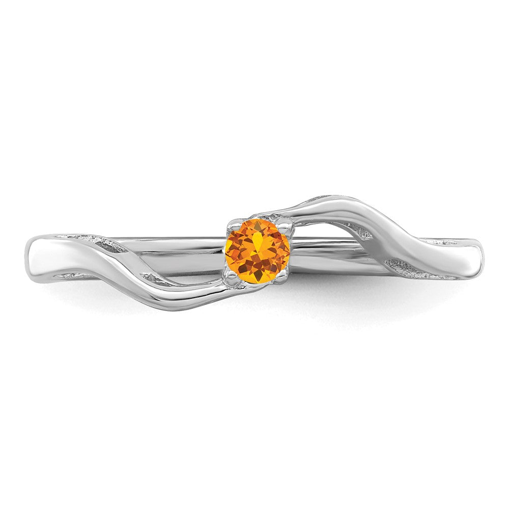 Sterling Silver Rhodium-plated Synthetic 1 Stone Mother's Ring - 25