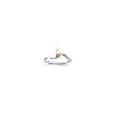 14k White Gold Synthetic Family Jewelry Ring - 84