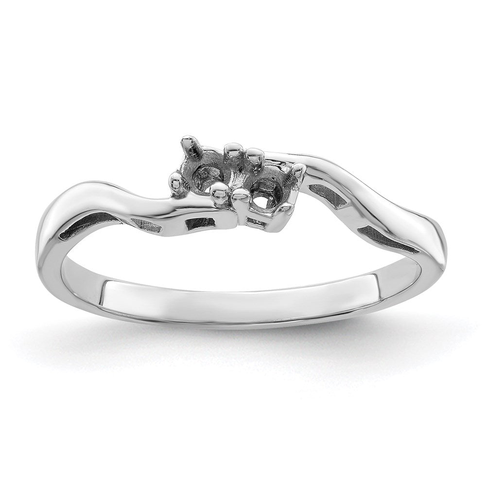 Sterling Silver Rhodium-plated Synthetic 2 Stone Mother's Ring - 110
