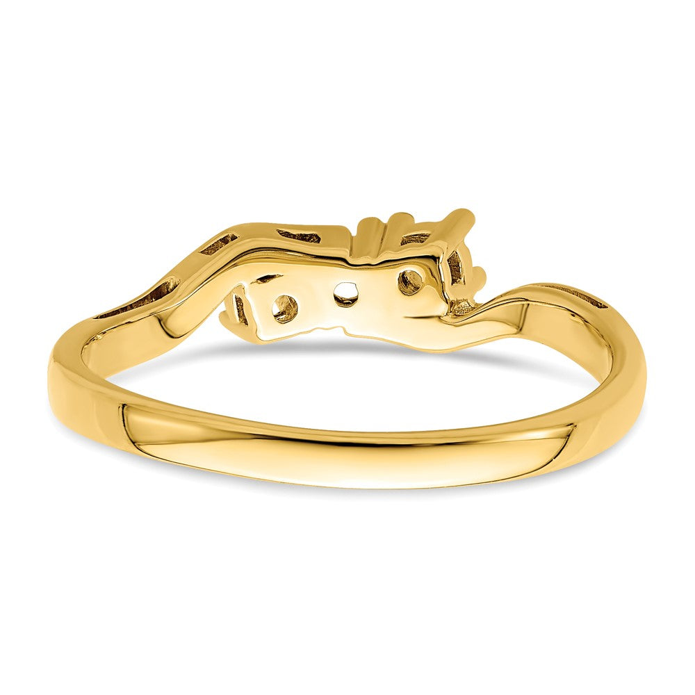 14k Genuine 3 Stone Mother's Ring - 3