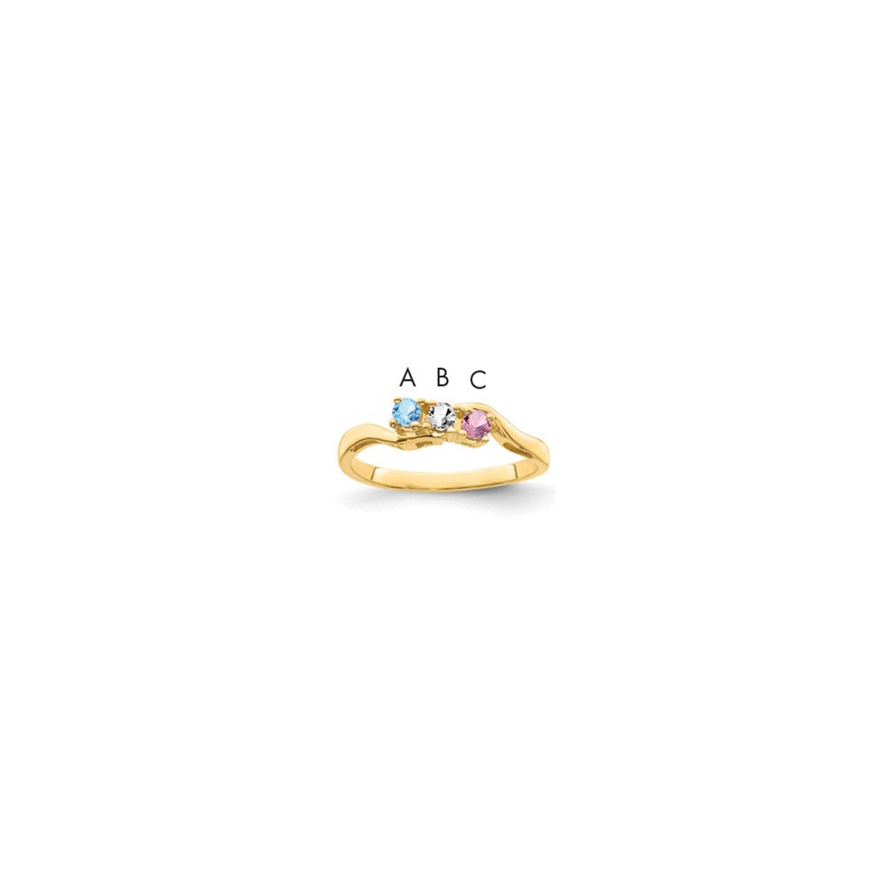14k Synthetic Family Jewelry Ring - 50