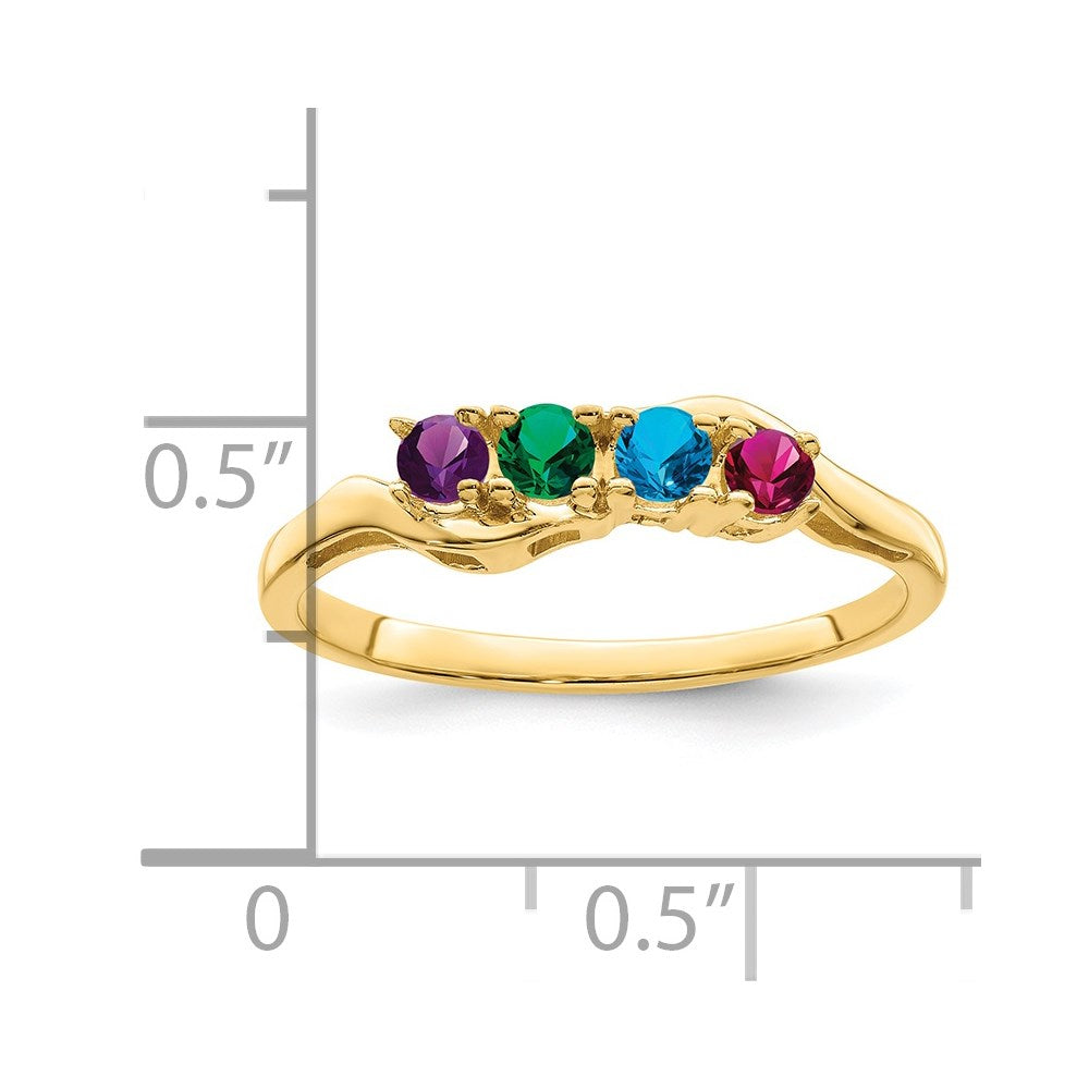 14k Synthetic Family Jewelry Ring - 54