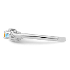 Sterling Silver Rhodium-plated Synthetic 4 Stone Mother's Ring - 81