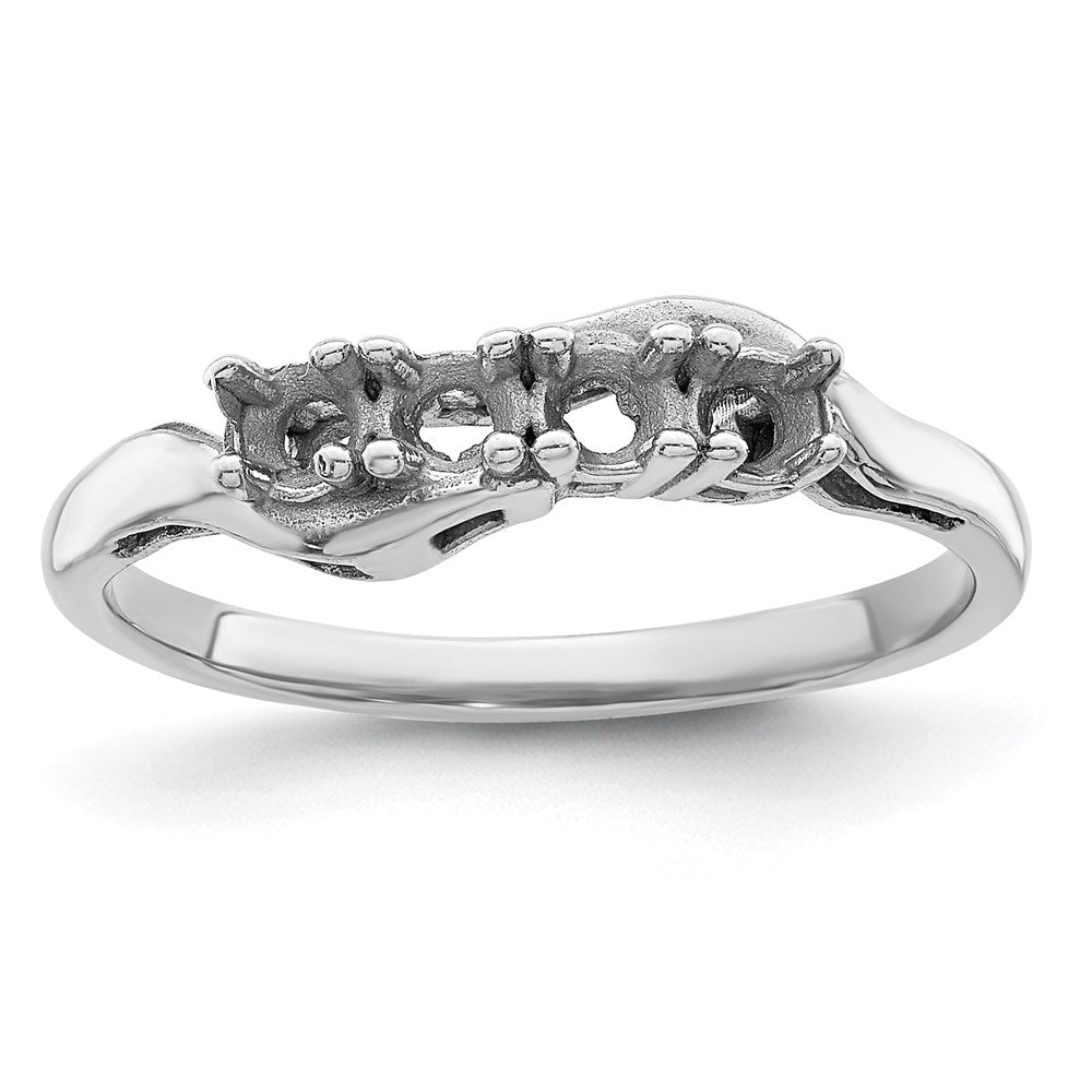 Sterling Silver Rhodium-plated Synthetic 4 Stone Mother's Ring - 81