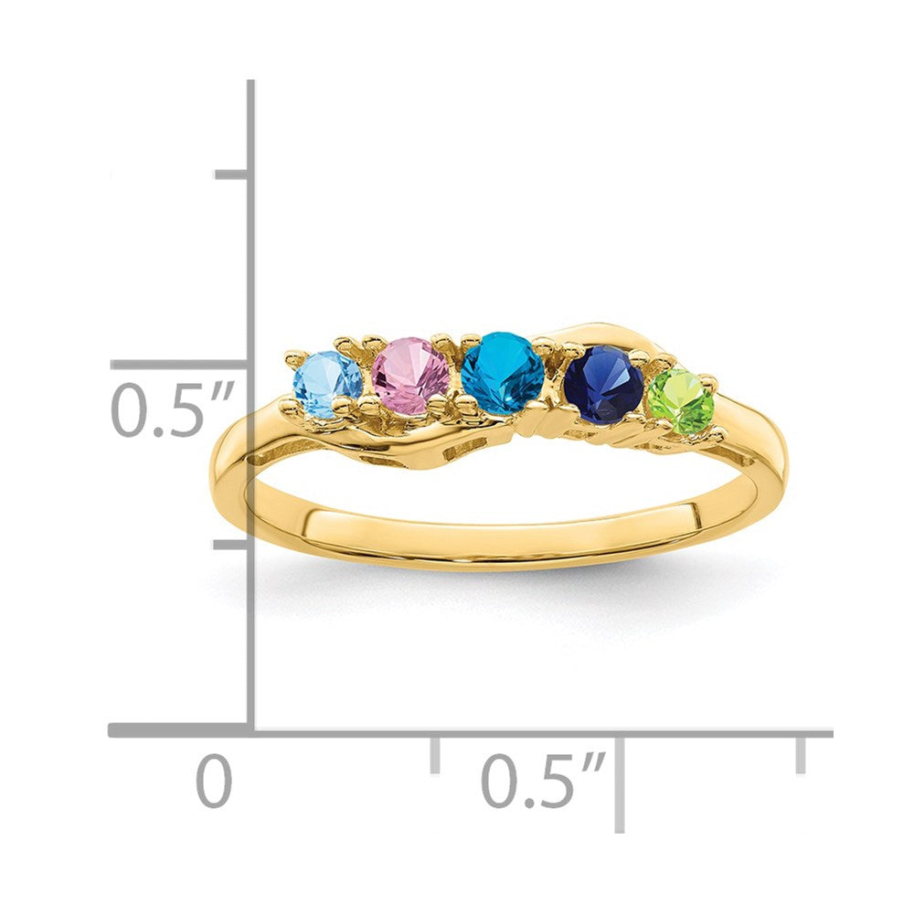14k Synthetic Family Jewelry Ring - 22