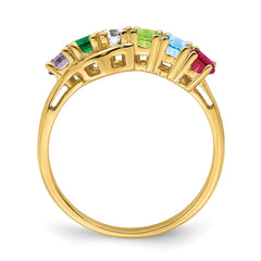 14k Genuine 6 Stone Mother's Ring - 3