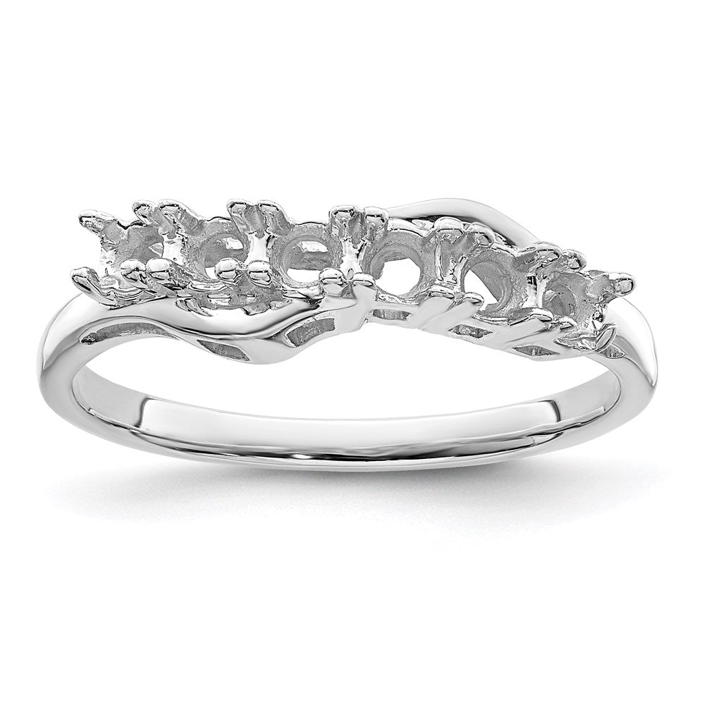 Sterling Silver Rhodium-plated Synthetic 6 Stone Mother's Ring - 46