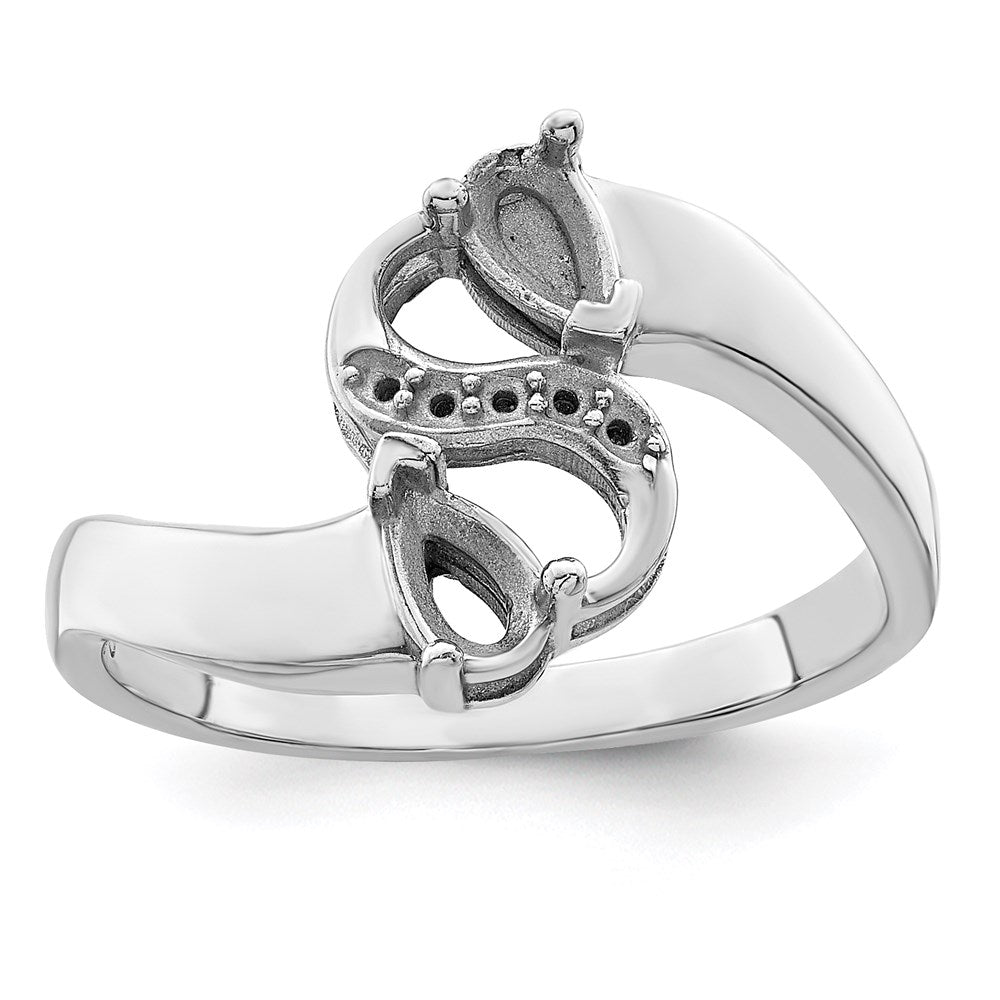 14k White Gold Genuine Family Jewelry Ring - 23