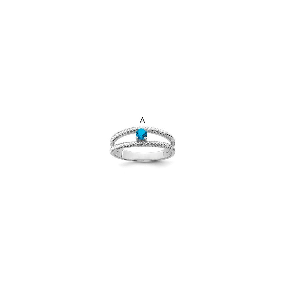 Sterling Silver Rhodium-plated Family Jewelry Ring - 124