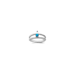 Sterling Silver Rhodium-plated Family Jewelry Ring - 124