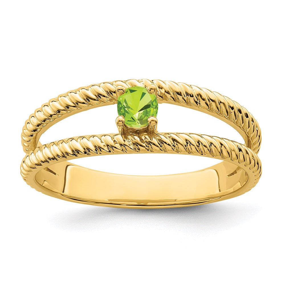 14k Polished 1-Stone Mothers Ring Mounting - 11