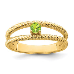 14k Polished 1-Stone Mothers Ring Mounting - 11