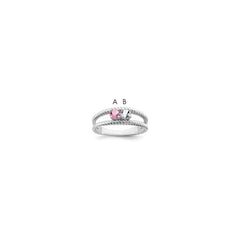 Sterling Silver Rhodium-plated Family Jewelry Ring - 125