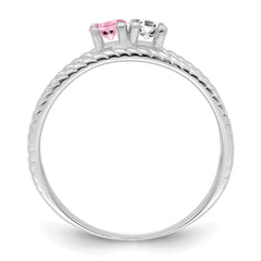Sterling Silver Rhodium-plated Family Jewelry Ring - 125