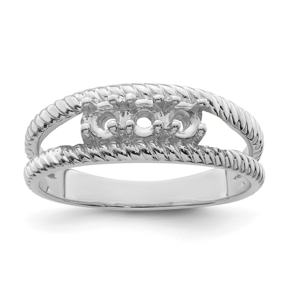 Sterling Silver Rhodium-plated Synthetic 3 Stone Mother's Ring - 108