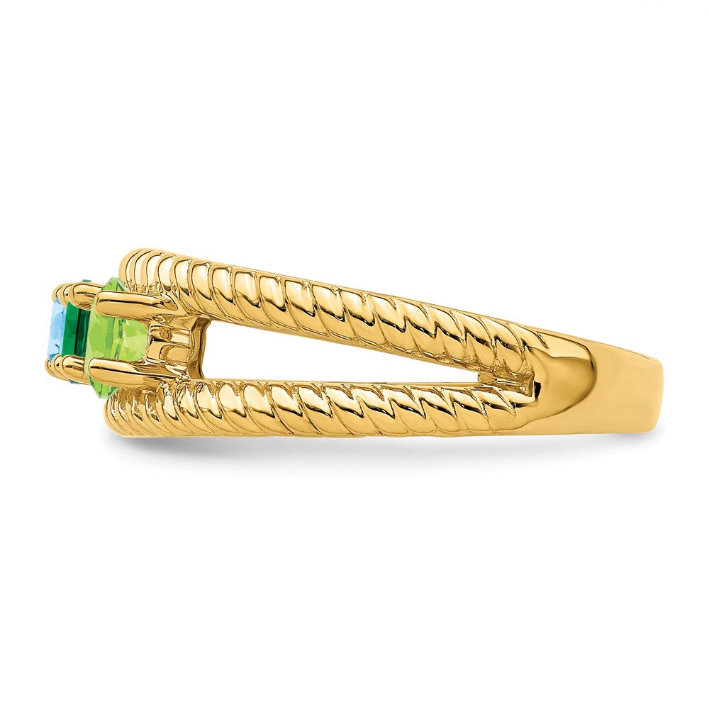 14k Genuine 4 Stone Mother's Ring - 15