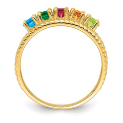 14k Genuine 5 Stone Mother's Ring - 7
