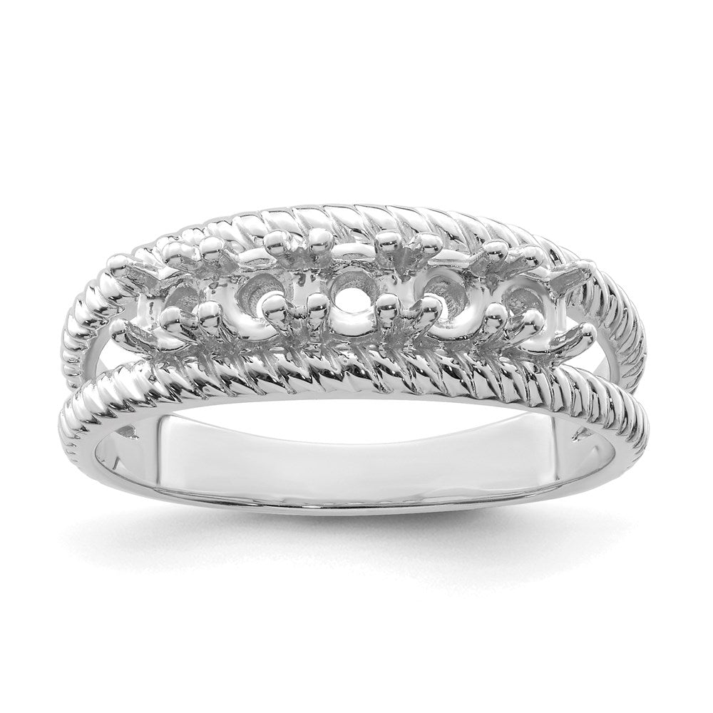 Sterling Silver Rhodium-plated Synthetic 5 Stone Mother's Ring - 76