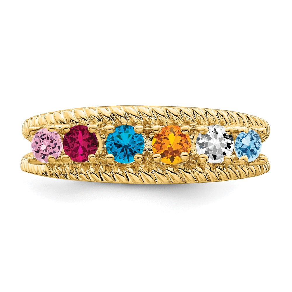 14k Synthetic Family Jewelry Ring - 116