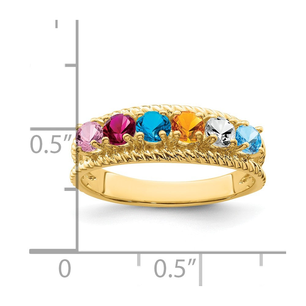 14k Synthetic Family Jewelry Ring - 116
