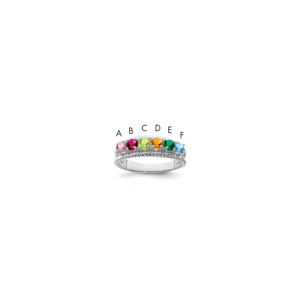 Sterling Silver Rhodium-plated Family Jewelry Ring - 141