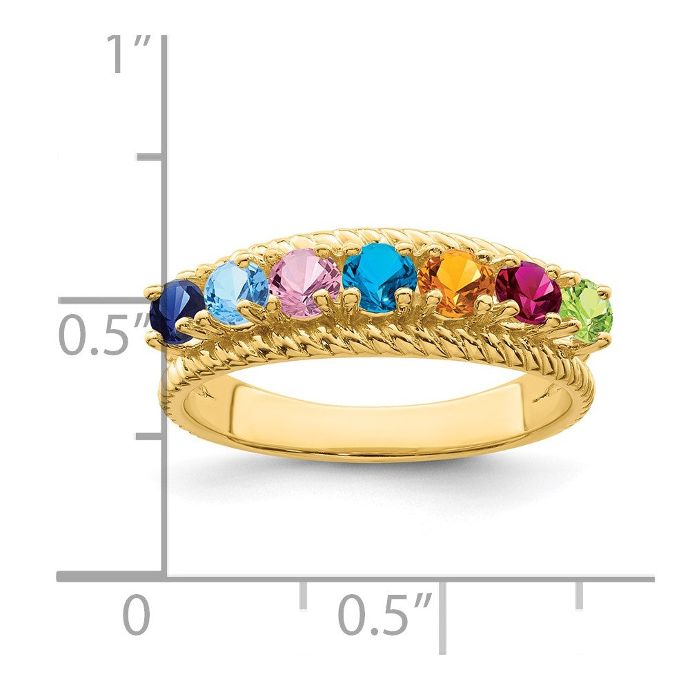 14k Synthetic Family Jewelry Ring - 92