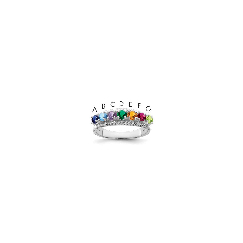 14k White Gold Family Jewelry Ring - 31