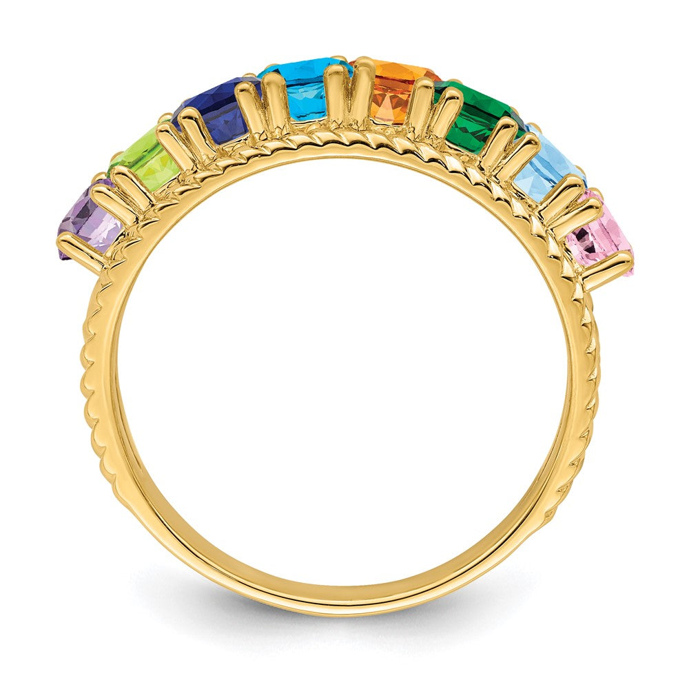 14k Synthetic Family Jewelry Ring - 3