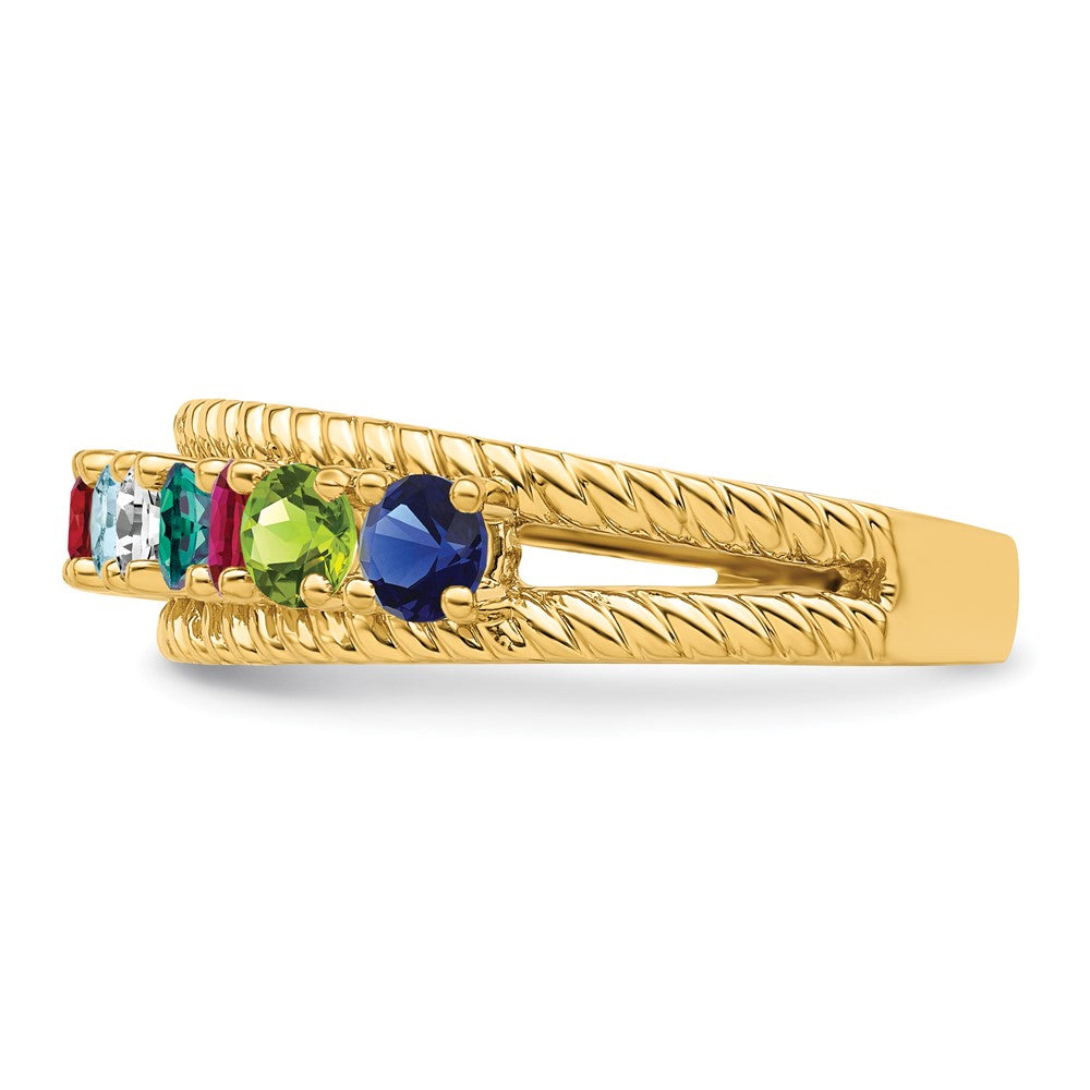 14k Synthetic Family Jewelry Ring - 3
