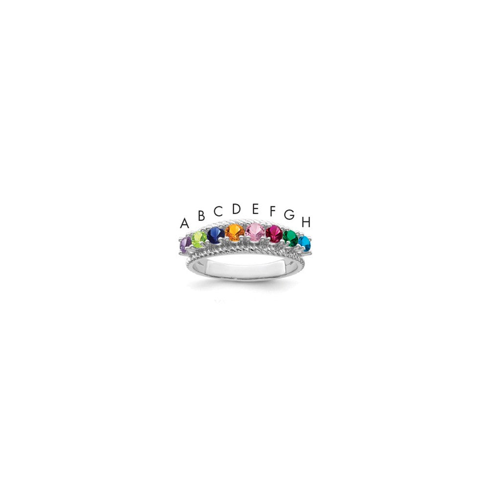 Sterling Silver Rhodium-plated Family Jewelry Ring - 97