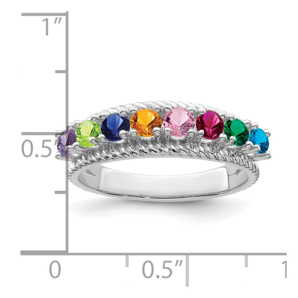 Sterling Silver Rhodium-plated Family Jewelry Ring - 97