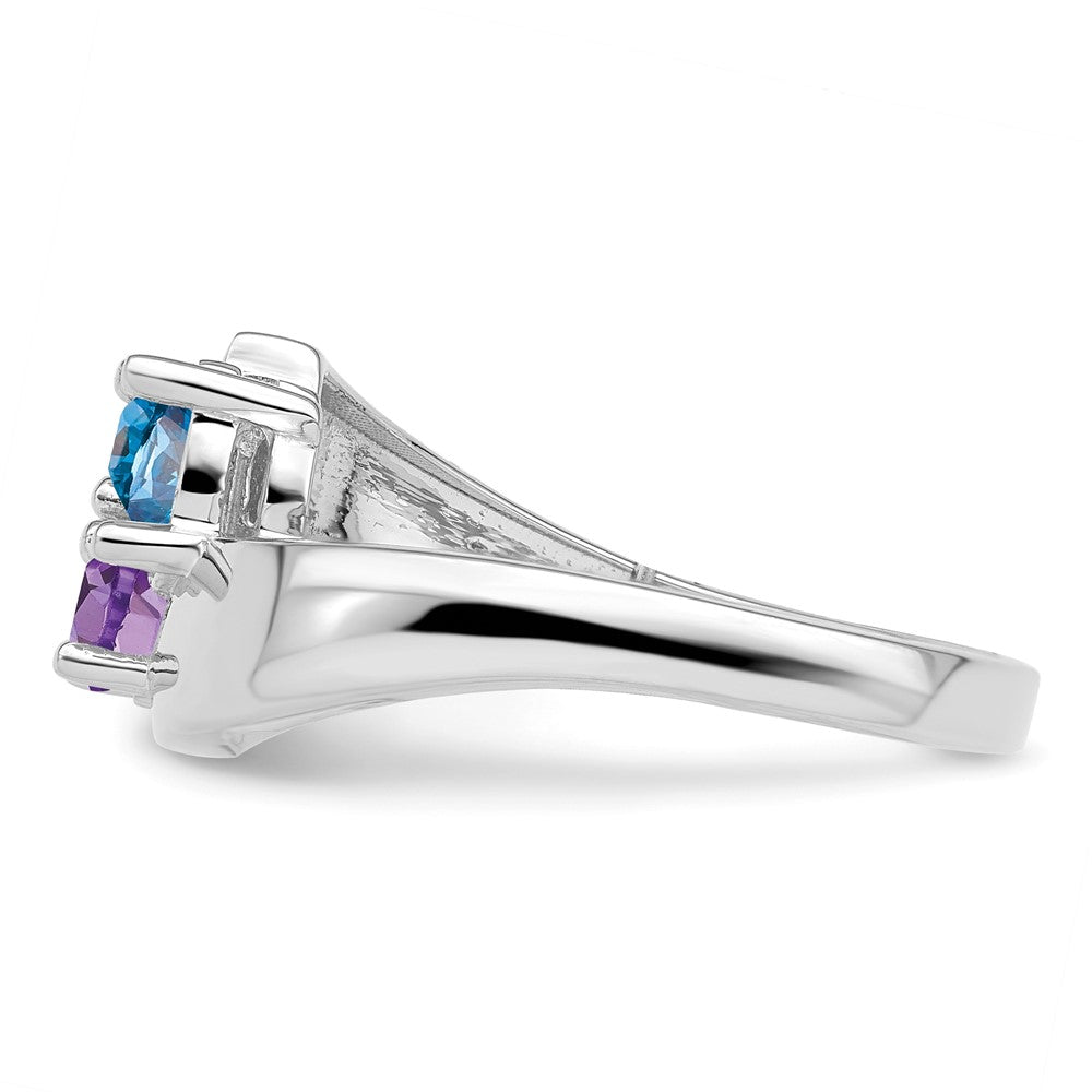 14k White Gold Genuine Family Jewelry Ring - 15