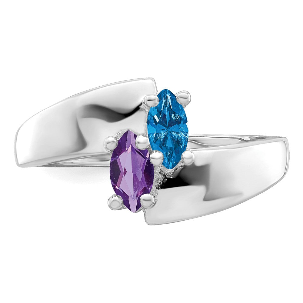 14k White Gold Genuine Family Jewelry Ring - 15