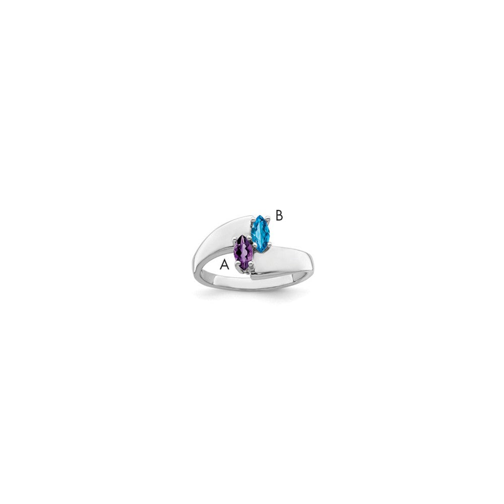 14k White Gold Genuine Family Jewelry Ring - 15