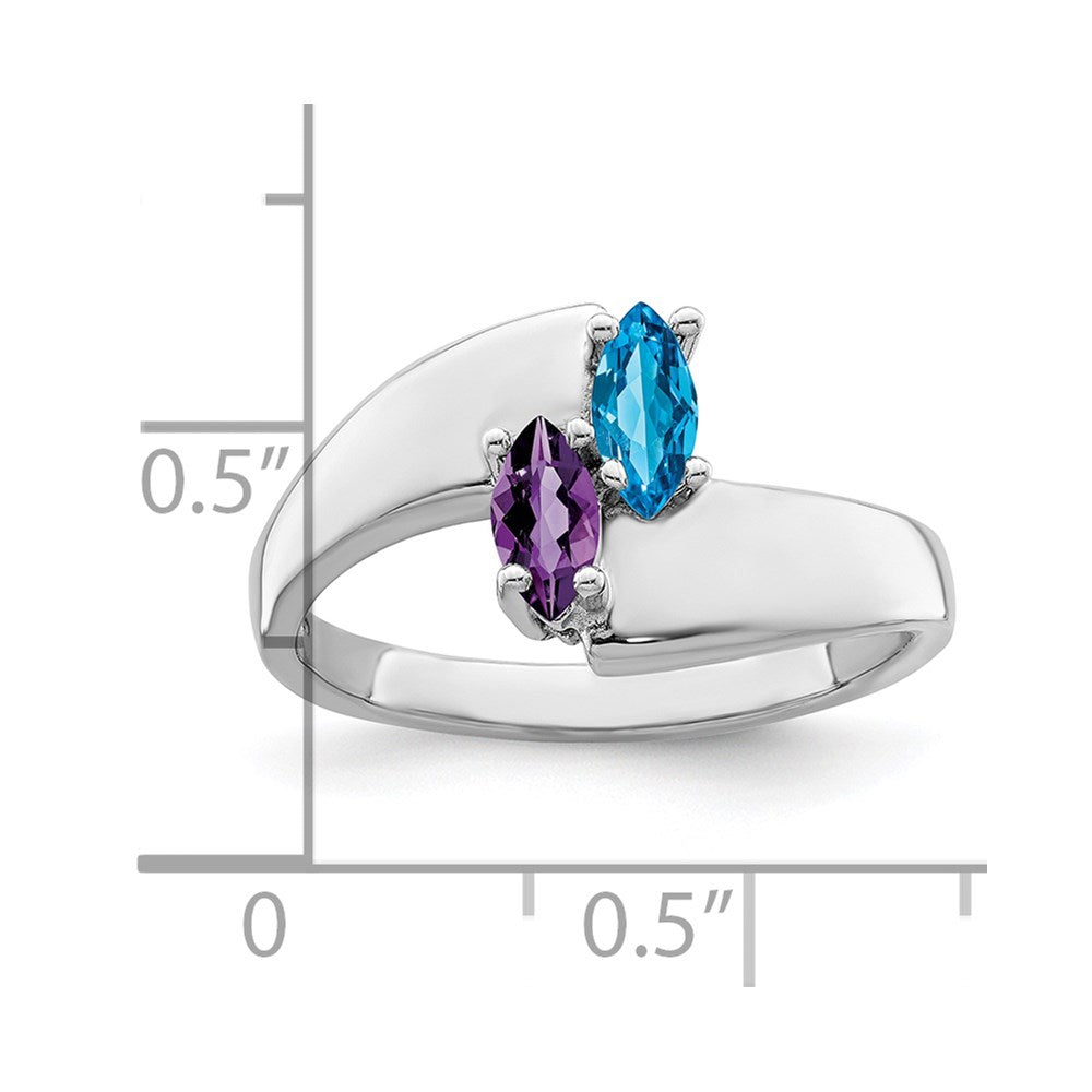 14k White Gold Genuine Family Jewelry Ring - 15