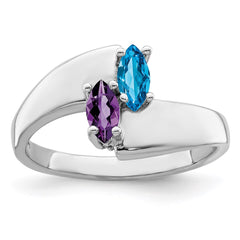 14k White Gold Genuine Family Jewelry Ring - 15