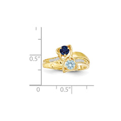 14k Synthetic Family Jewelry Ring - 35