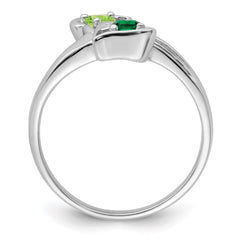 14k White Gold Synthetic Family Jewelry Ring - 66