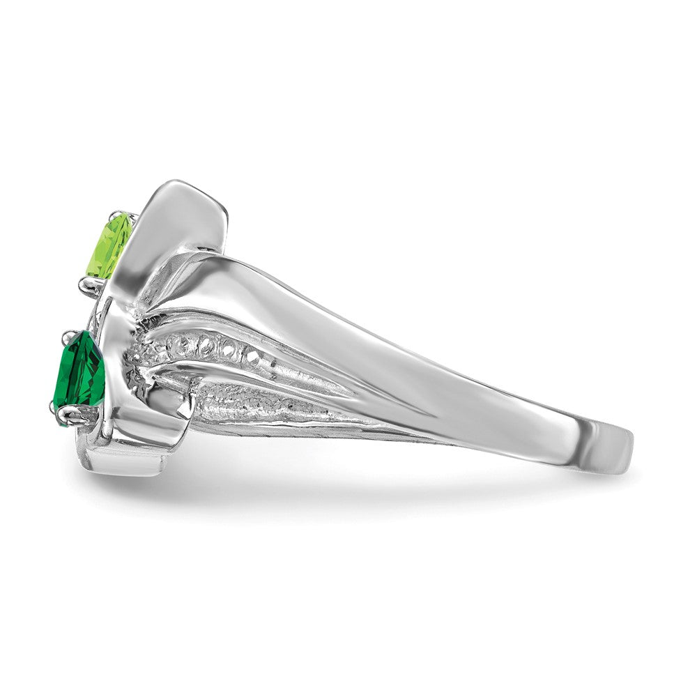 14k White Gold Synthetic Family Jewelry Ring - 66