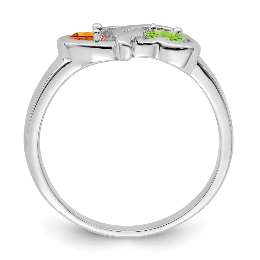 14k White Gold Genuine Family Jewelry Ring - 25