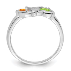14k White Gold Genuine Family Jewelry Ring - 25