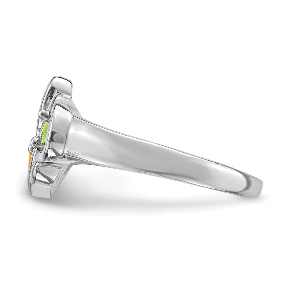 14k White Gold Genuine Family Jewelry Ring - 25