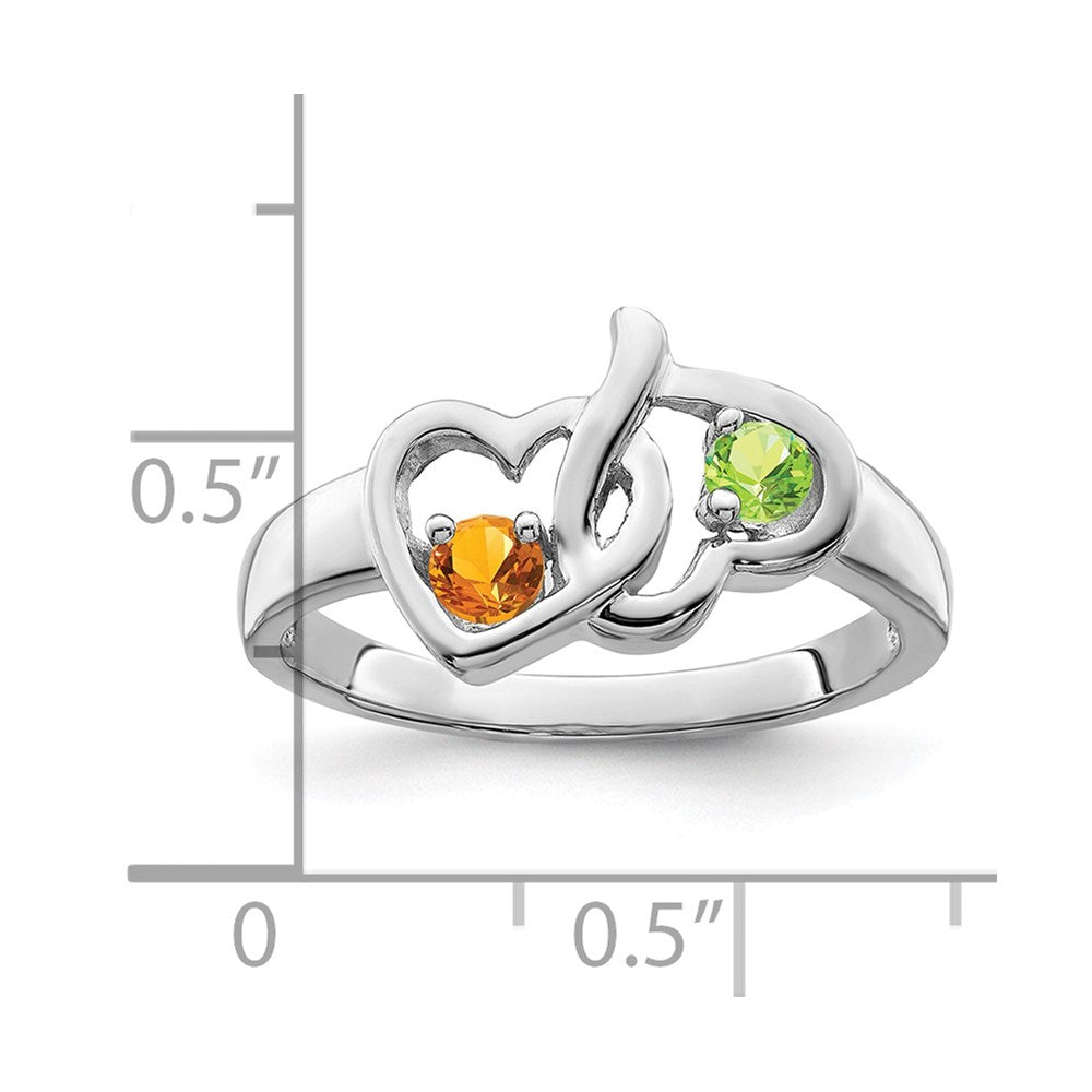 14k White Gold Synthetic Family Jewelry Ring - 83