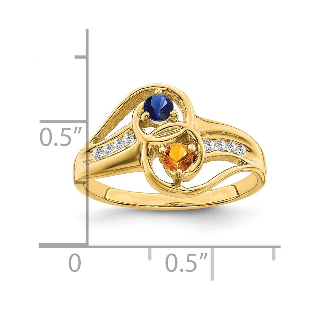 10k Synthetic Family Jewelry Ring