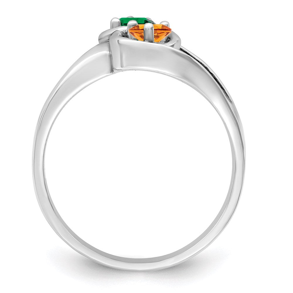14k White Gold Genuine Family Jewelry Ring - 26