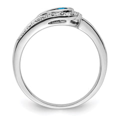 14K White Gold Family Jewelry Genuine Stone & Diamond Set Ring - 44