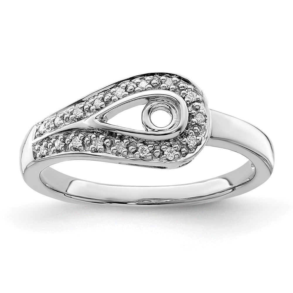14K White Gold Family Jewelry Genuine Stone & Diamond Set Ring - 44