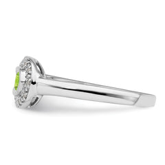 14K White Gold Family Jewelry Genuine Stone & Diamond Set Ring - 45